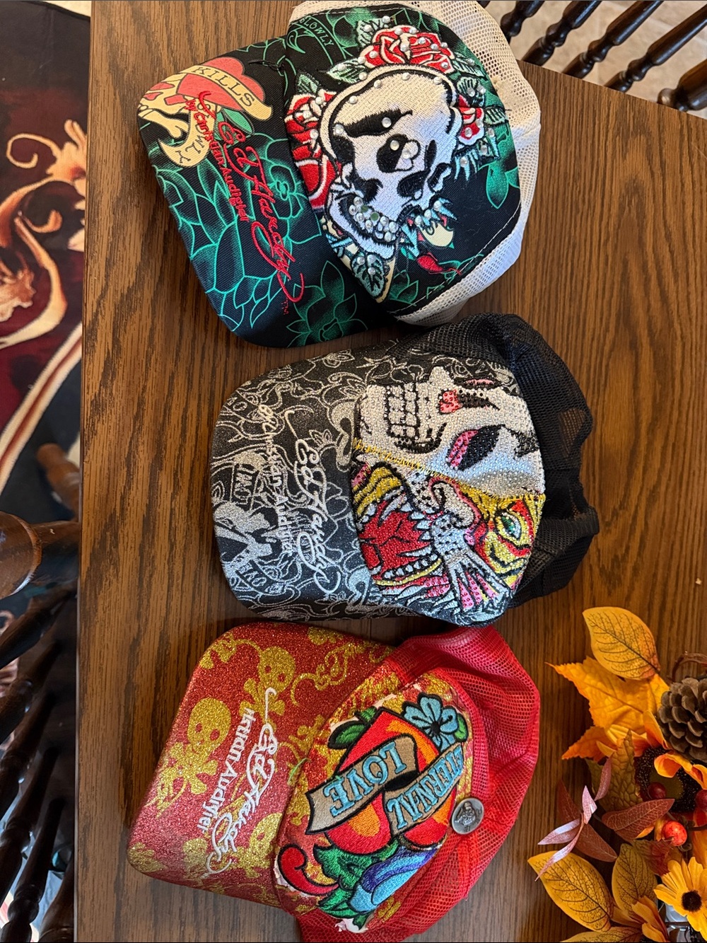 Set of 3 Vintage Ed Hardy hats
